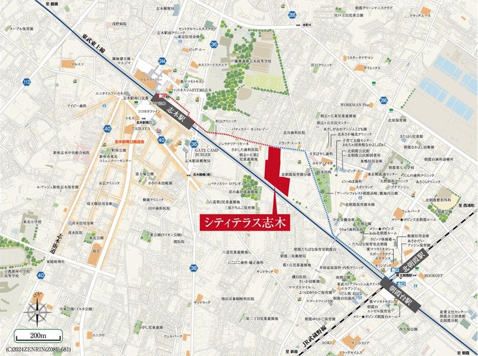 シティテラス志木の現地案内図