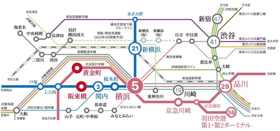 プラウド横浜阪東橋の交通アクセス図