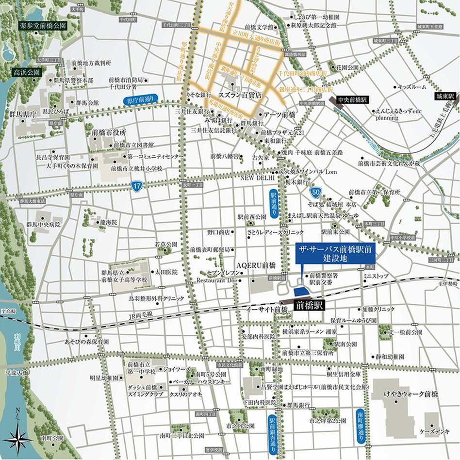 ザ・サーパス前橋駅前の現地案内図