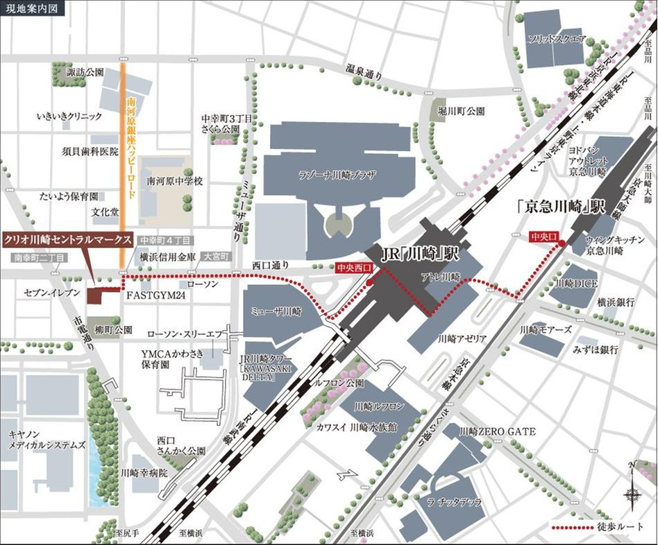 クリオ川崎セントラルマークスの現地案内図