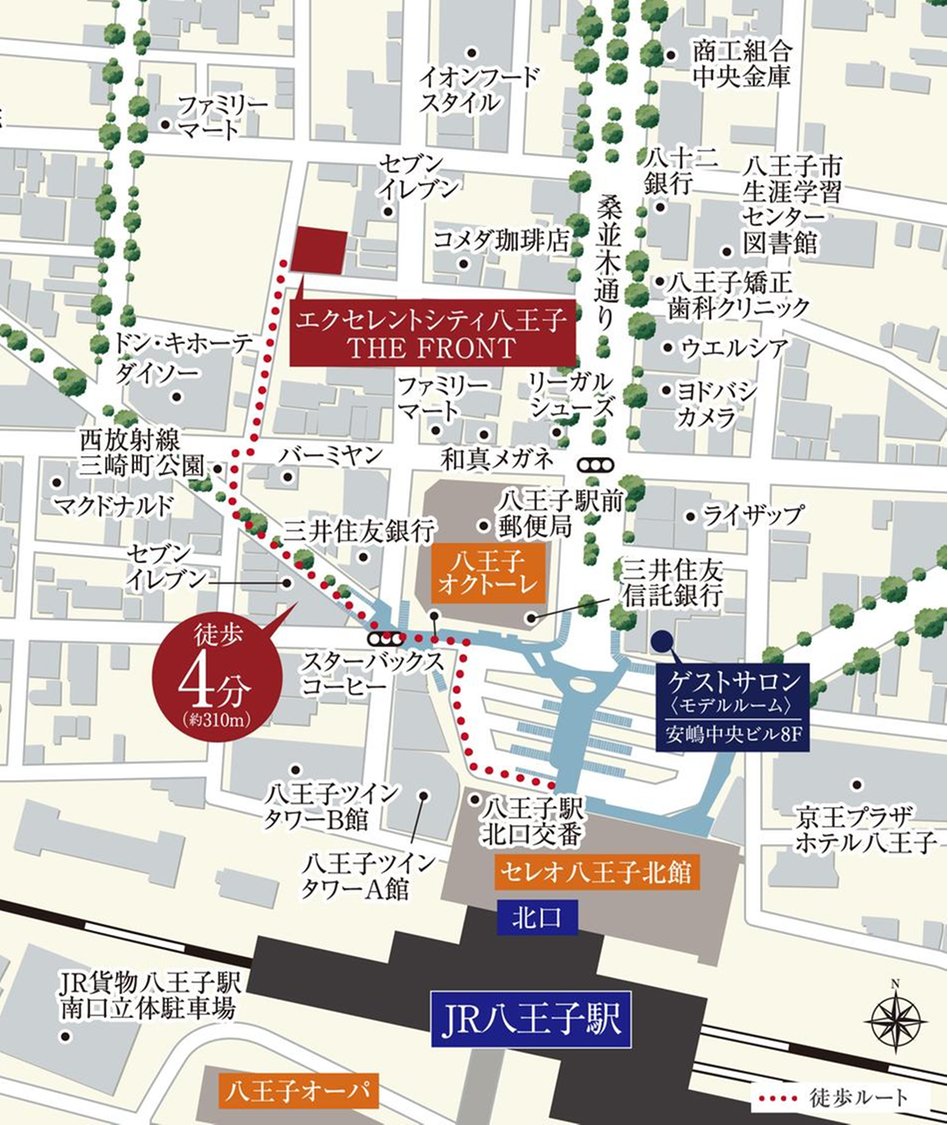 エクセレントシティ八王子 THE FRONTの現地案内図