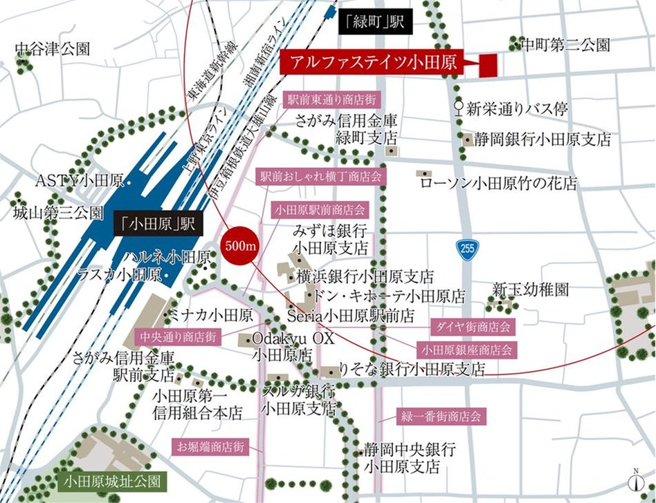 アルファステイツ小田原の現地案内図