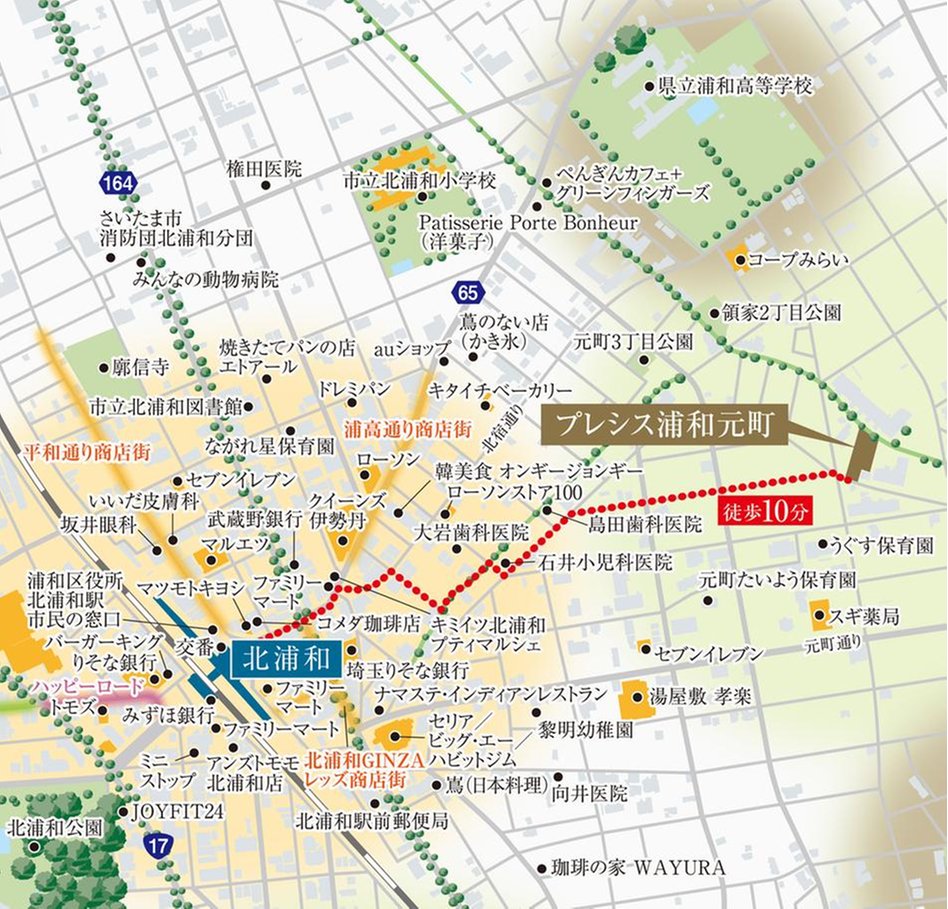 プレシス浦和元町の現地案内図