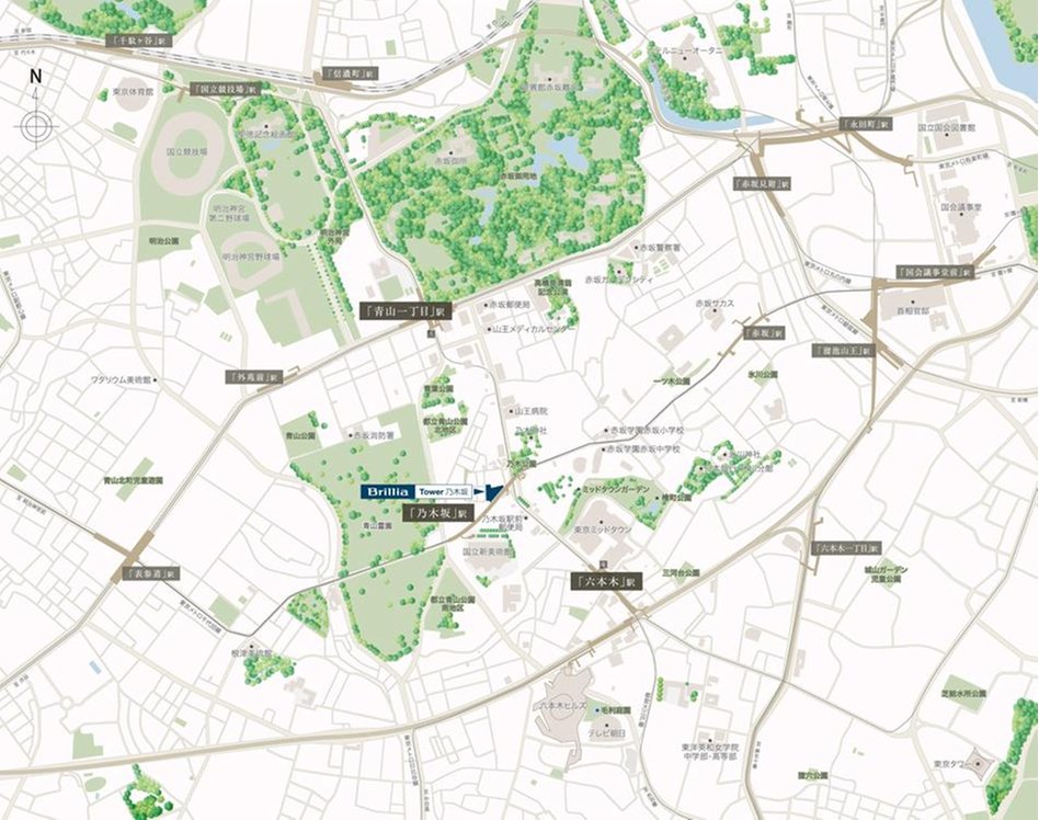 Brillia(ブリリア) Tower 乃木坂の現地案内図