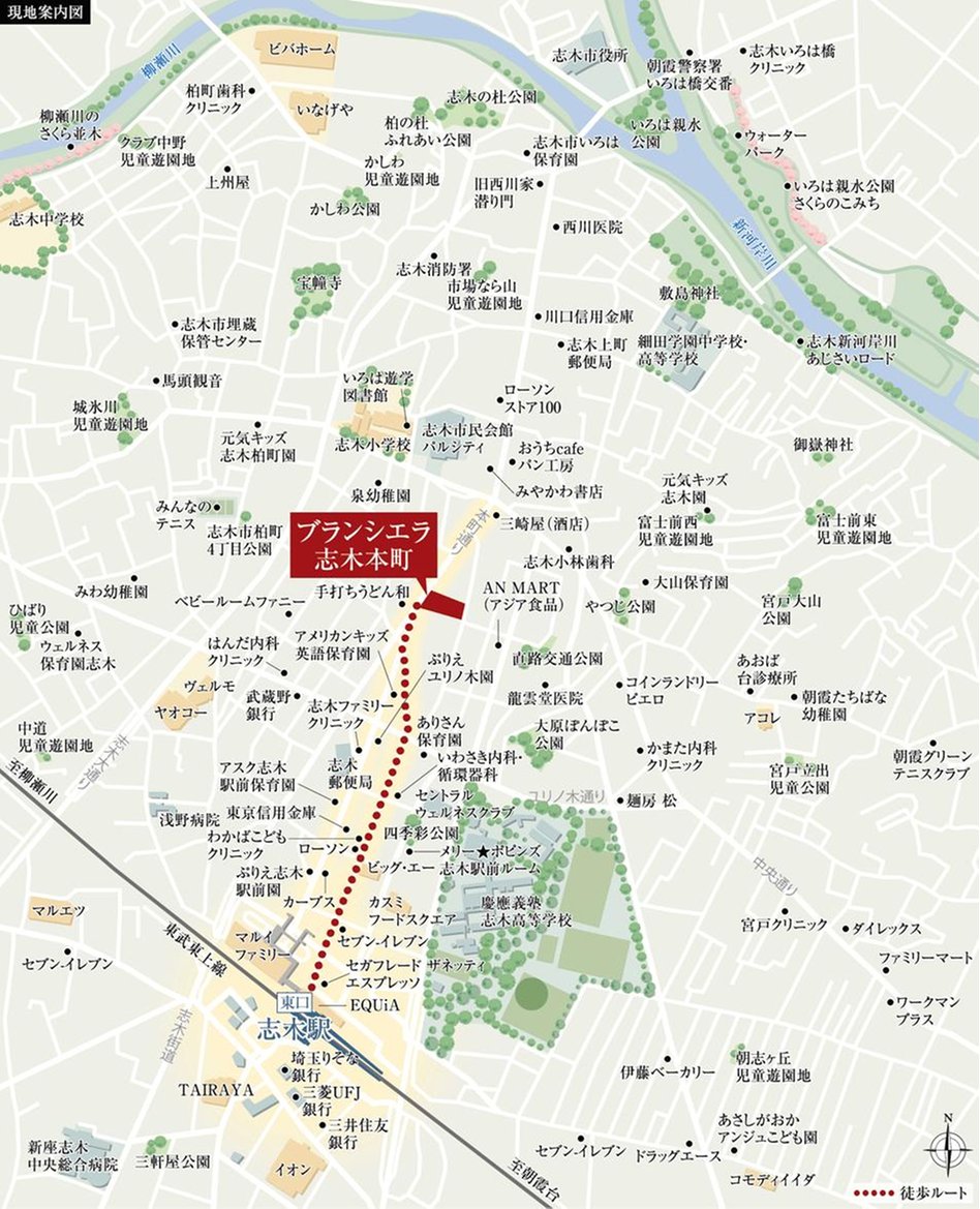 ブランシエラ志木本町の現地案内図