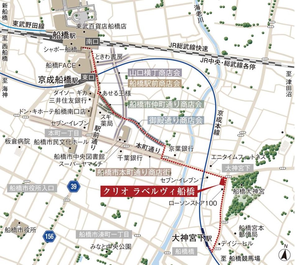 クリオ ラベルヴィ船橋の現地案内図