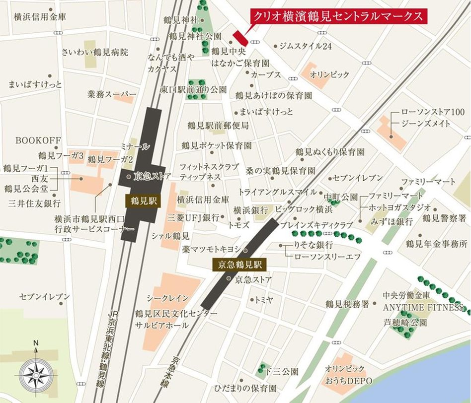 クリオ横濱鶴見セントラルマークスの現地案内図
