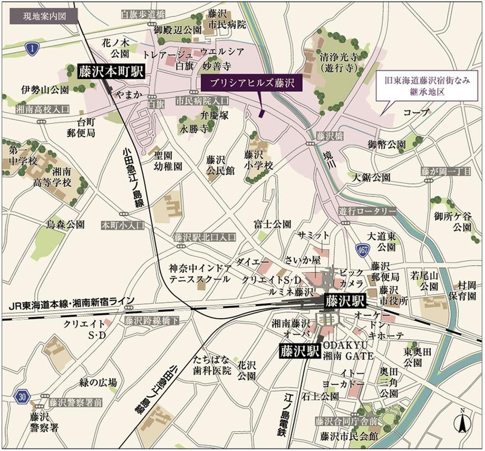 ブリシアヒルズ藤沢の現地案内図