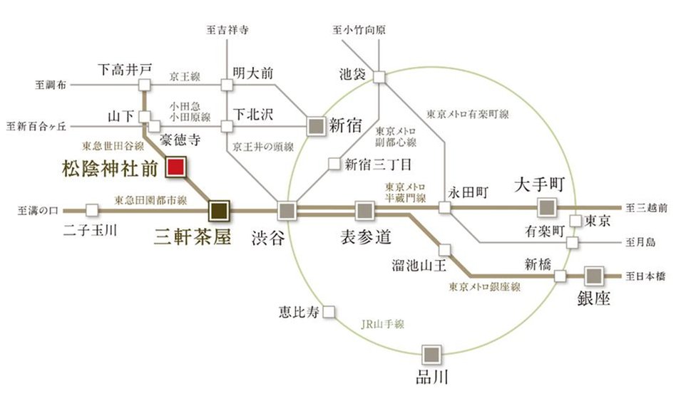 ドレッセ世田谷松陰神社の交通アクセス図
