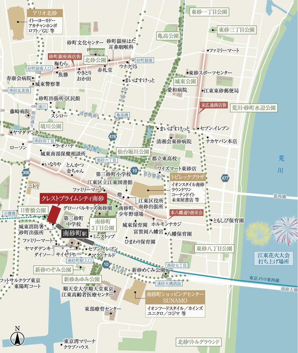 クレストプライムシティ南砂の現地案内図