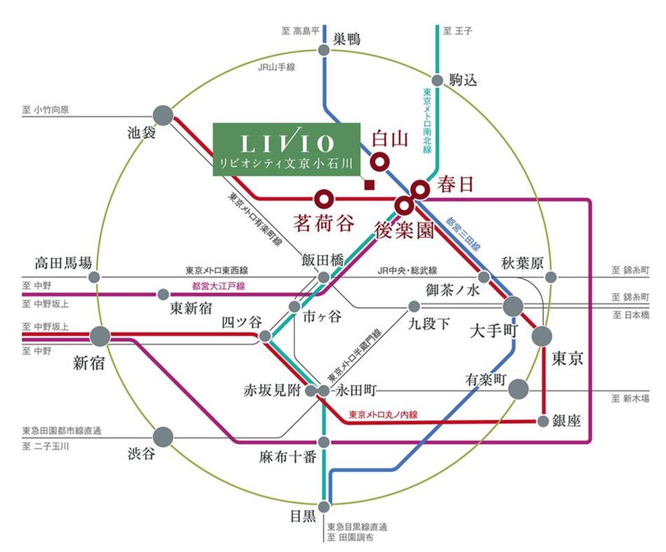 リビオシティ文京小石川の交通アクセス図