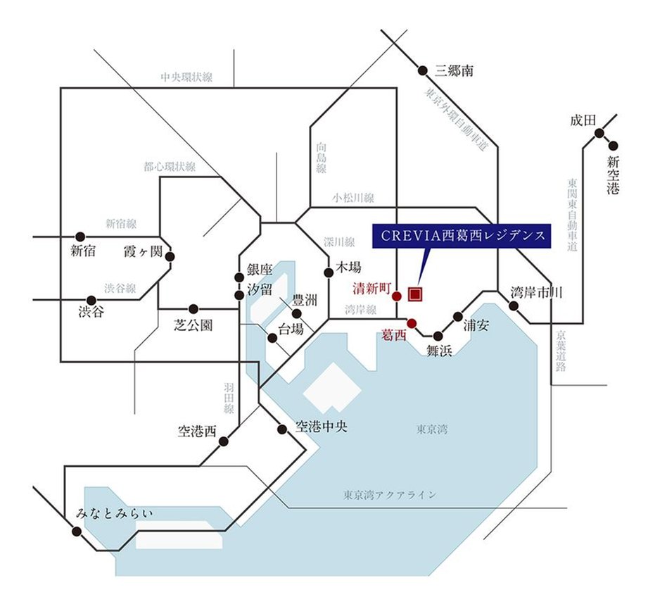 クレヴィア西葛西レジデンスの交通アクセス図