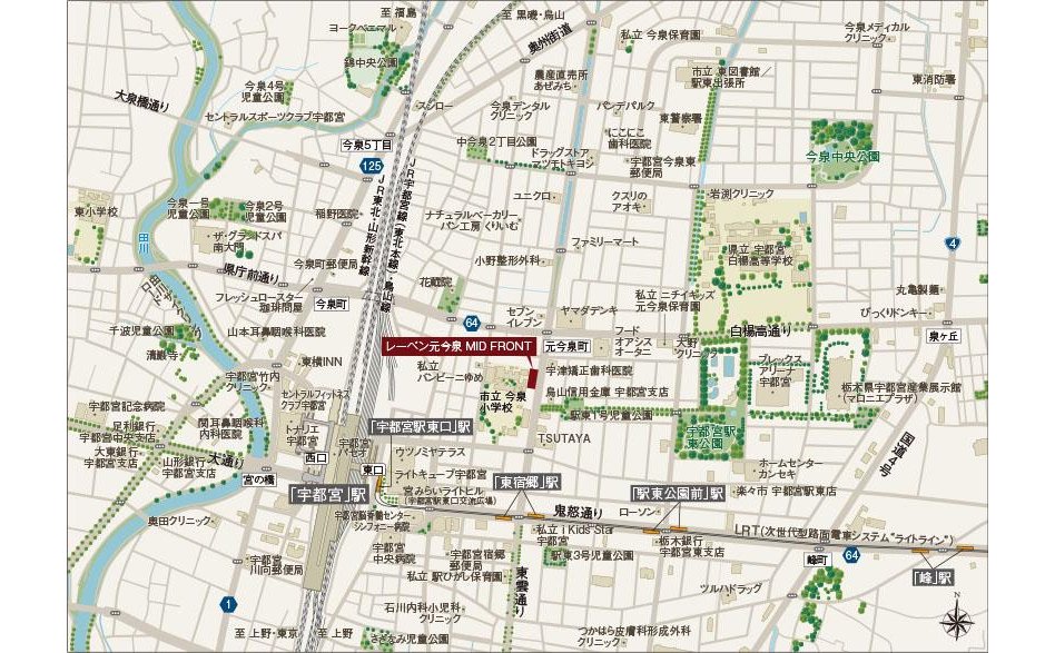 レーベン元今泉 MID FRONTの現地案内図