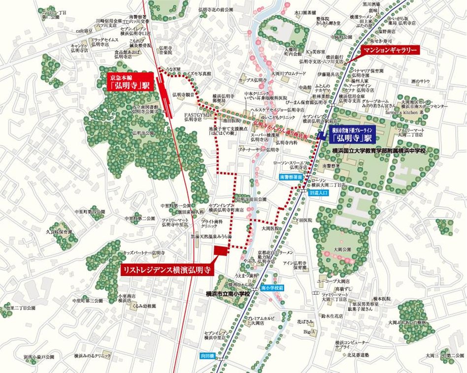 リストレジデンス横濱弘明寺の現地案内図