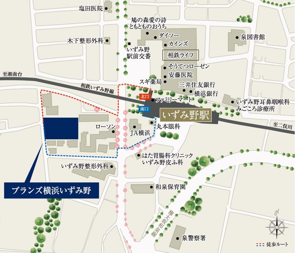 ブランズ横浜いずみ野の現地案内図