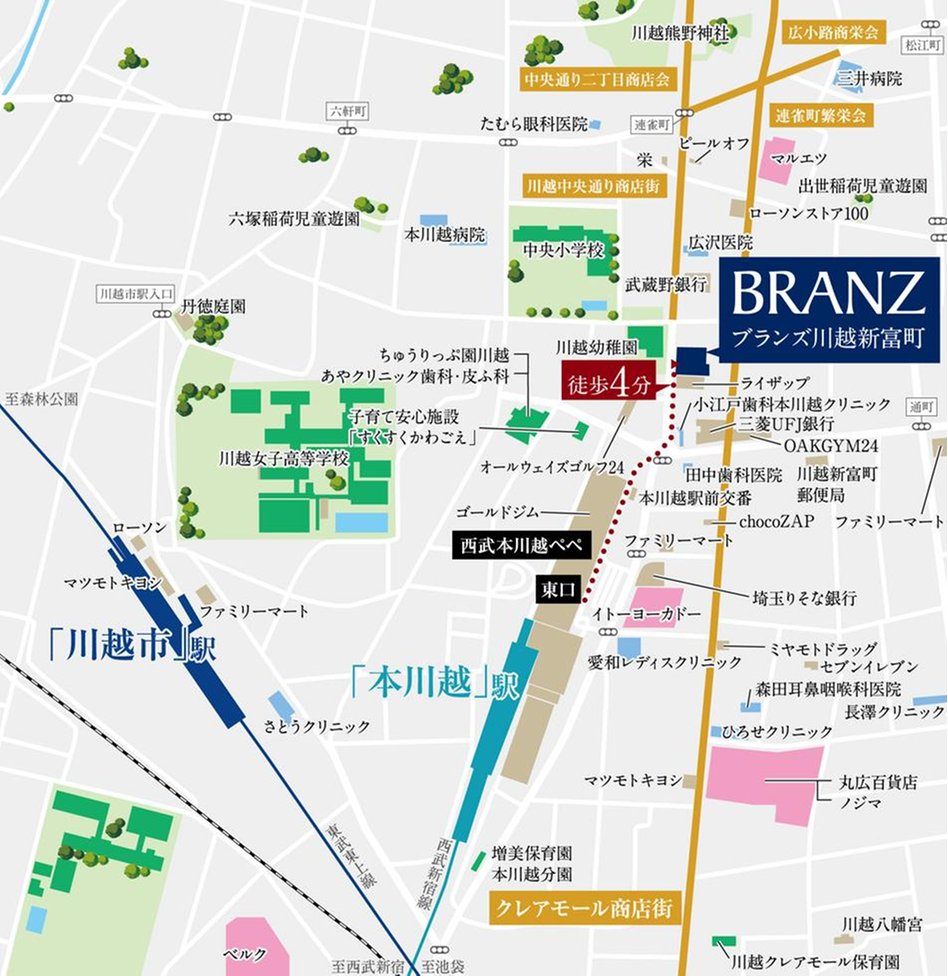 ブランズ川越新富町の現地案内図