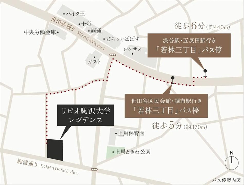 リビオ駒沢大学レジデンスの交通アクセス図