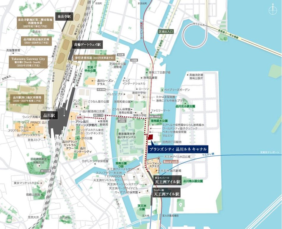 ブランズシティ品川ルネ キャナルの現地案内図