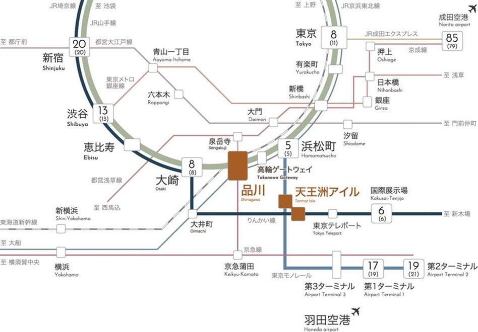 ブランズシティ品川ルネ キャナルの交通アクセス図