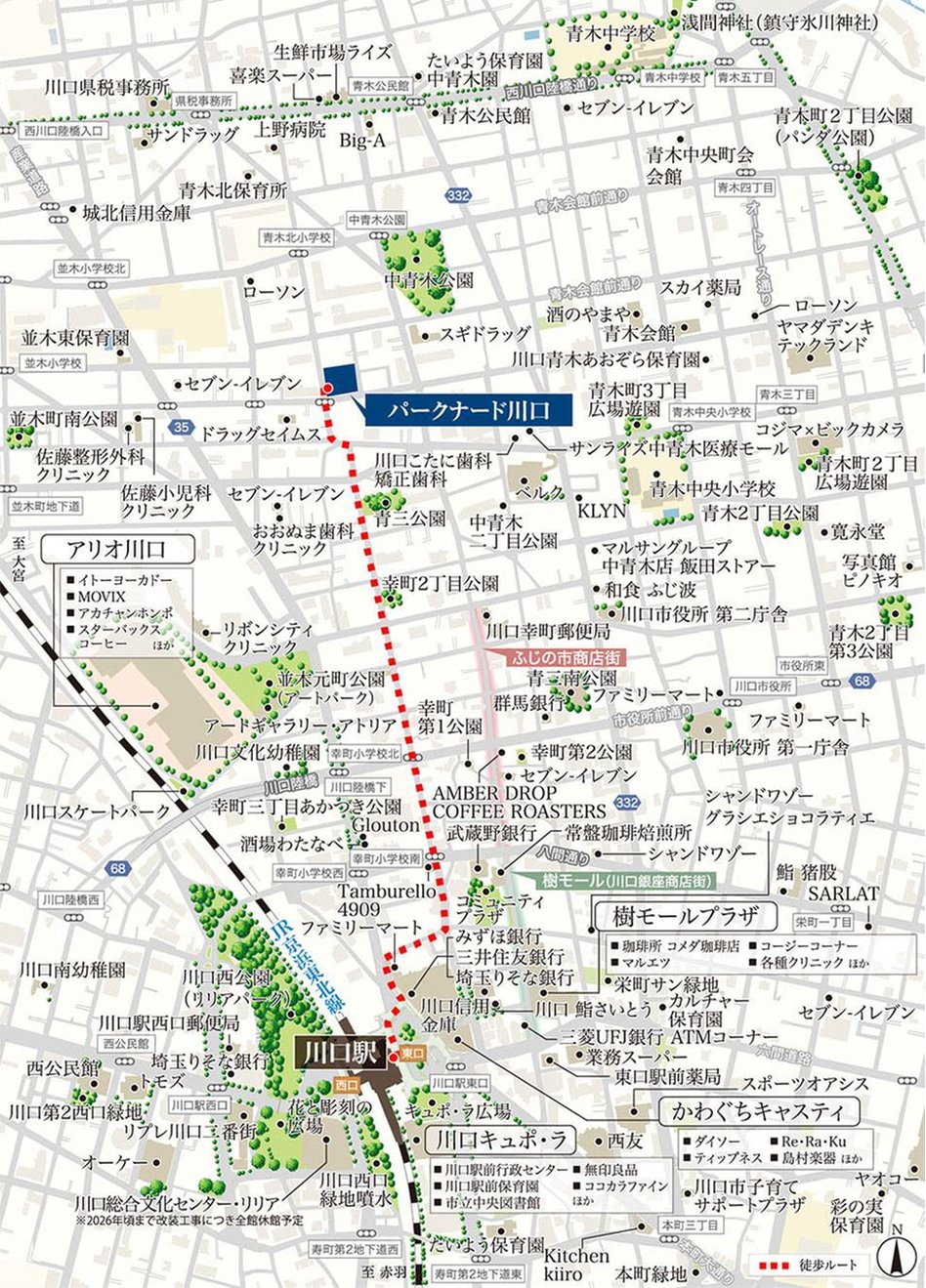 パークナード川口の現地案内図