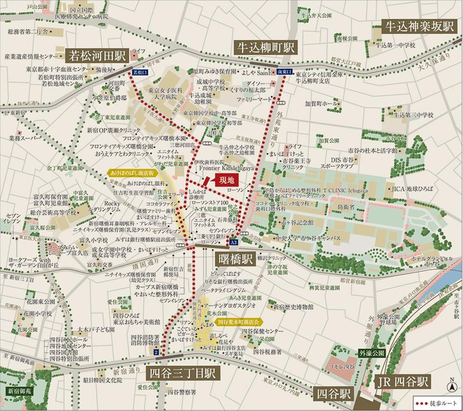 ジオ市谷仲之町の現地案内図