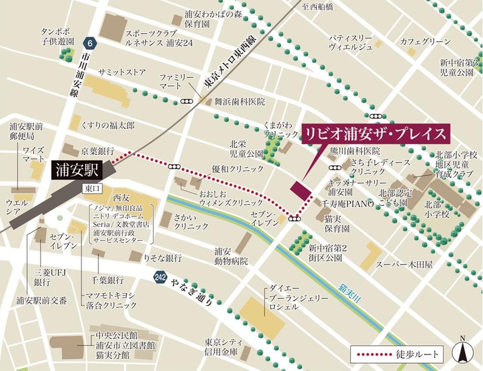 リビオ浦安ザ・プレイスの現地案内図