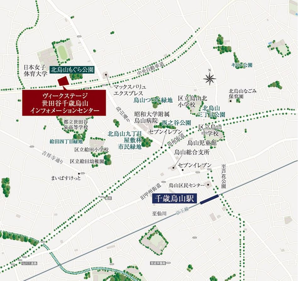 ヴィークステージ世田谷千歳烏山の現地案内図