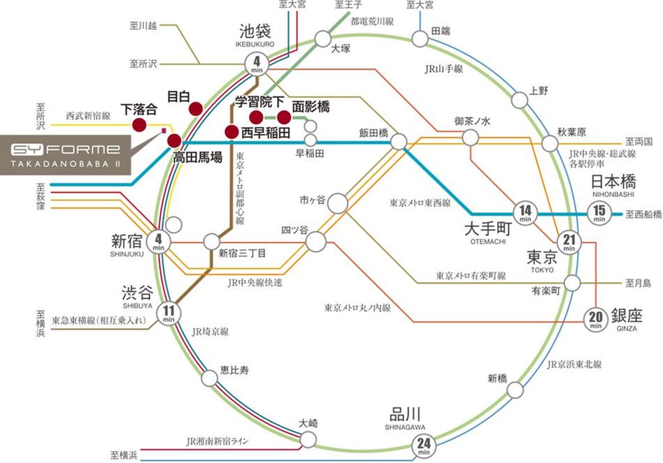 SYFORME TAKADANOBABA II（シーフォルム 高田馬場II）の交通アクセス図
