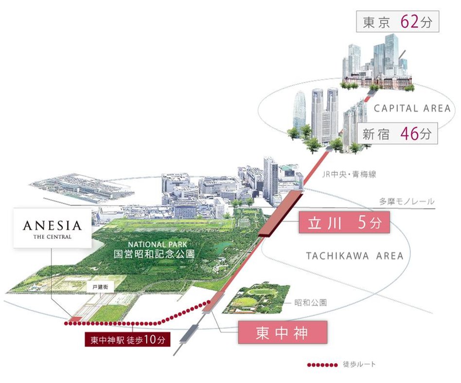 ANESIA THE CENTRAL（アネシア ザ・セントラル）の交通アクセス図