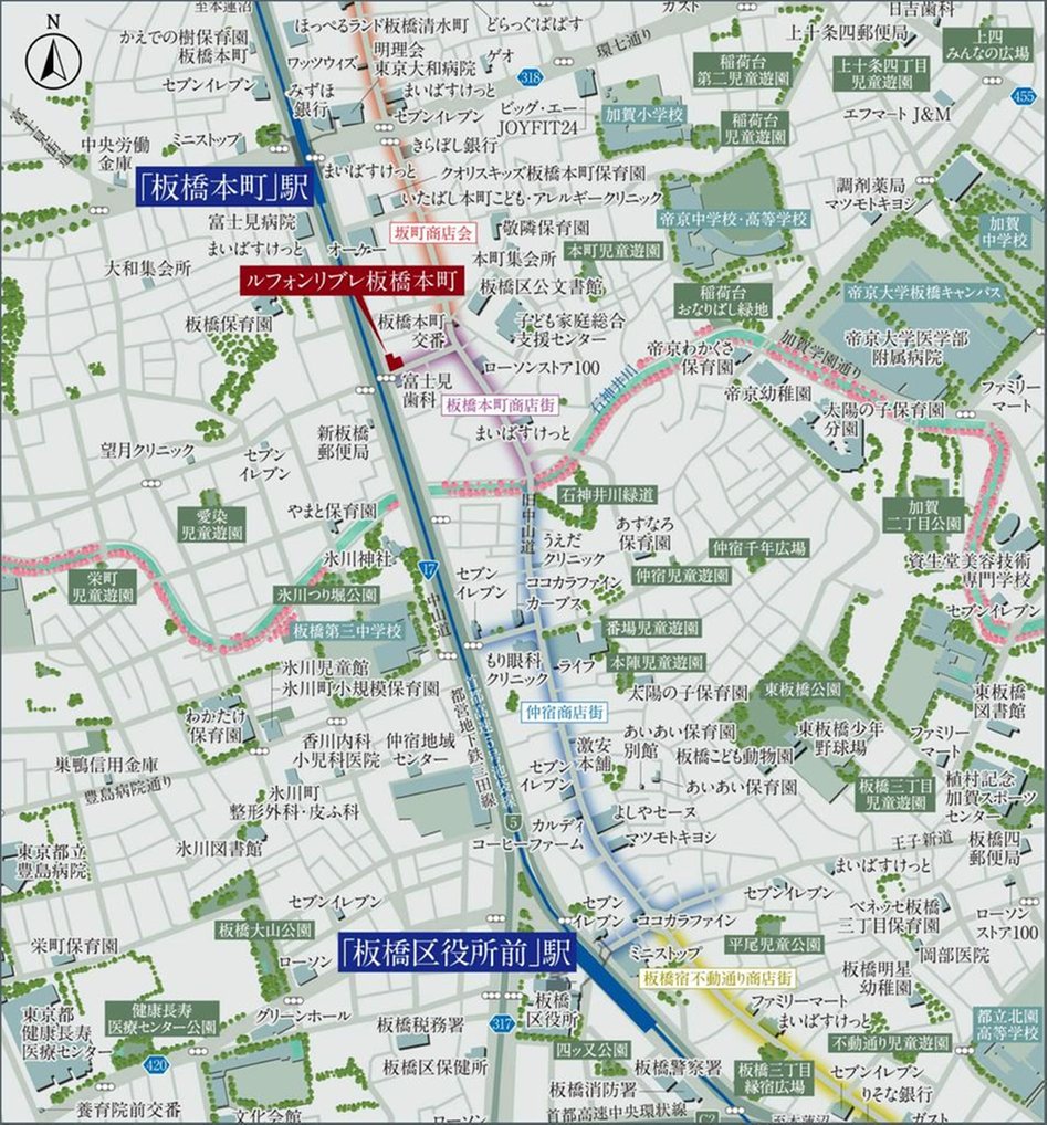 ルフォンリブレ板橋本町の現地案内図