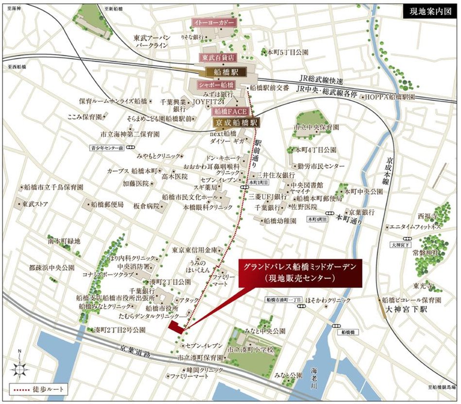 グランドパレス船橋ミッドガーデンの現地案内図