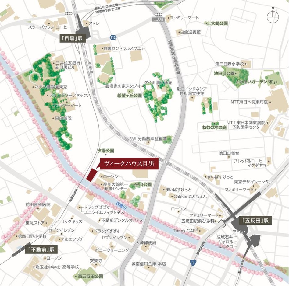 ヴィークハウス目黒の現地案内図