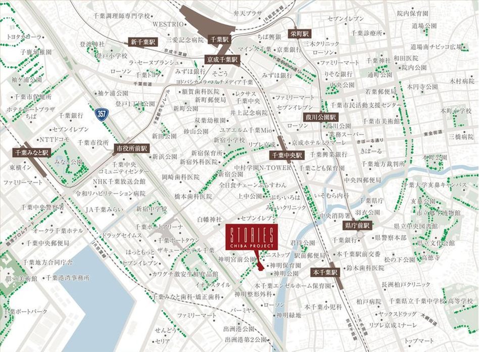 CHIBA STORIES PROJECTの現地案内図