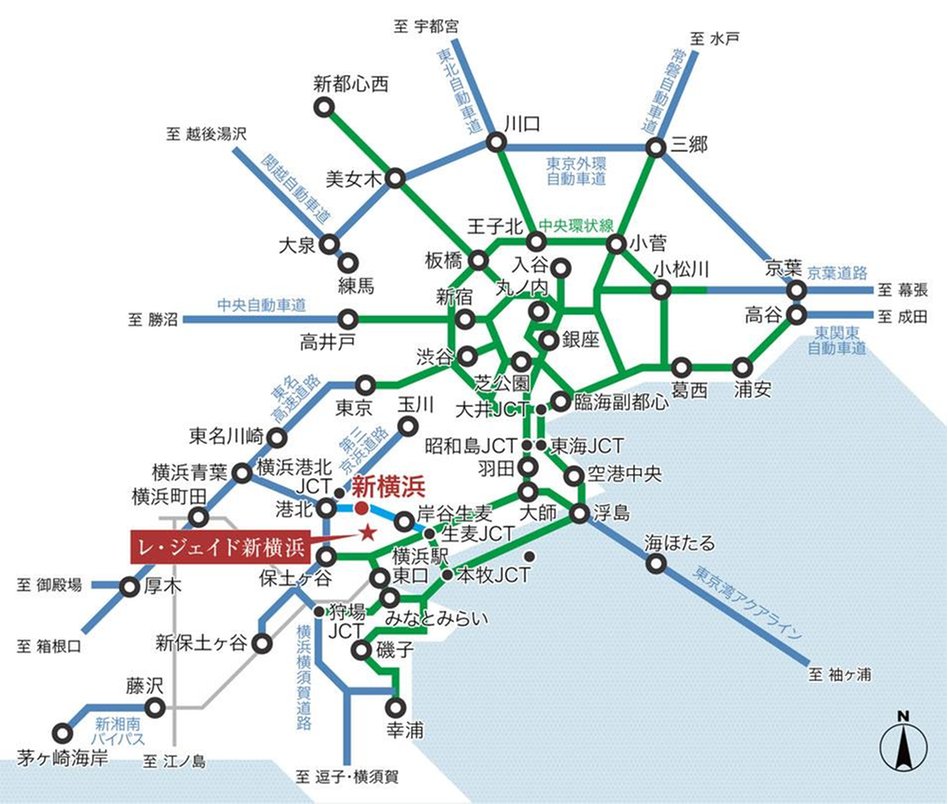 レ・ジェイド新横浜の交通アクセス図