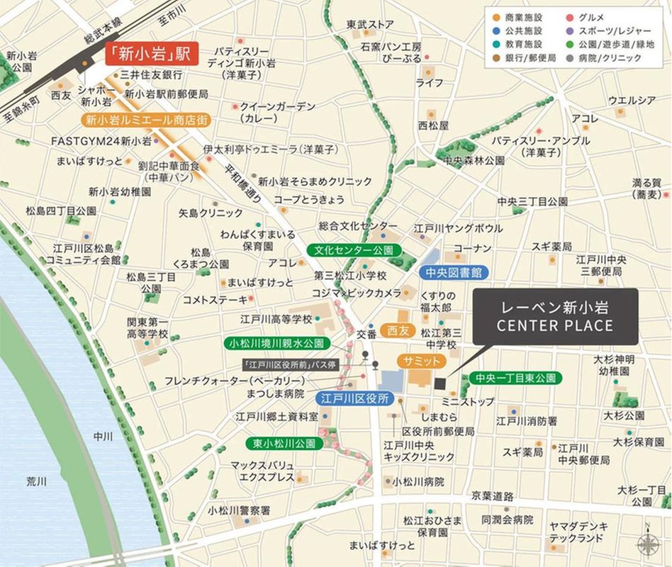 レーベン新小岩 CENTER PLACEの現地案内図