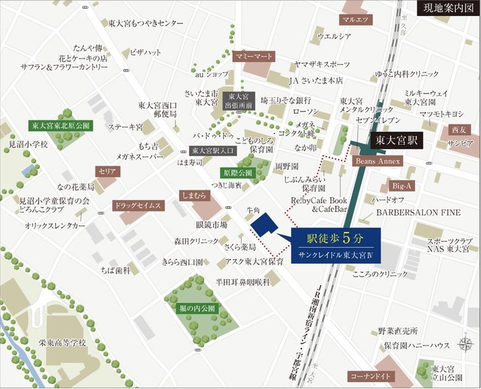 サンクレイドル東大宮IVの現地案内図