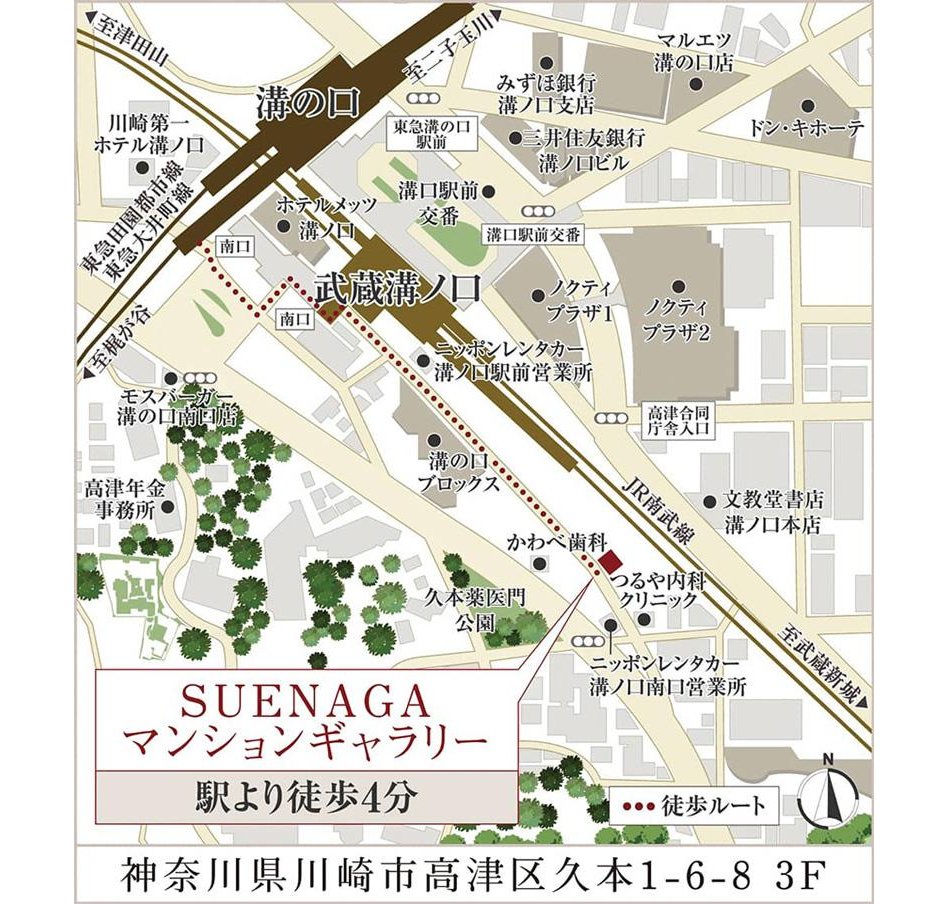 バースシティ・ザ・マーク宮前平サウスの現地案内図