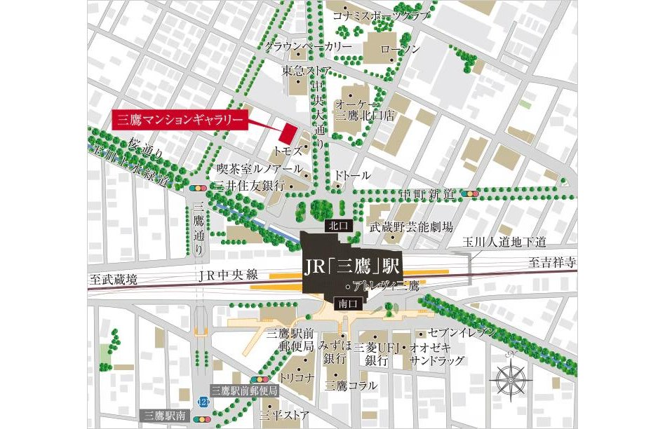 シティハウス小金井公園の現地案内図