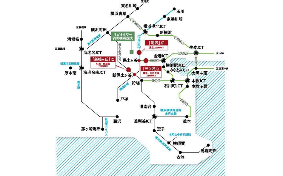 リビオタワー羽沢横浜国大の交通アクセス図