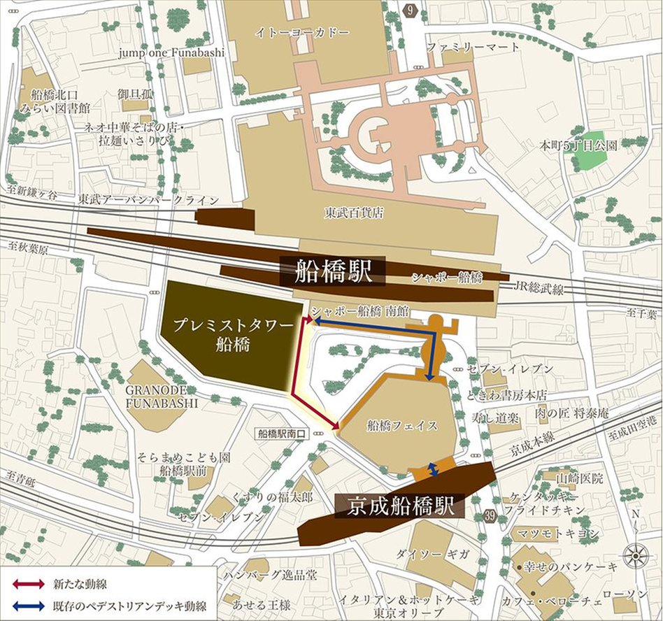 プレミストタワー船橋の現地案内図