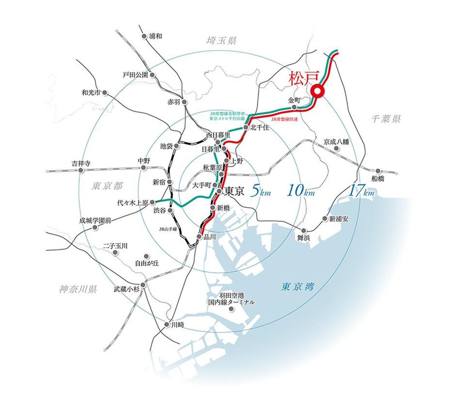 ヴェレーナ松戸レジデンスの交通アクセス図