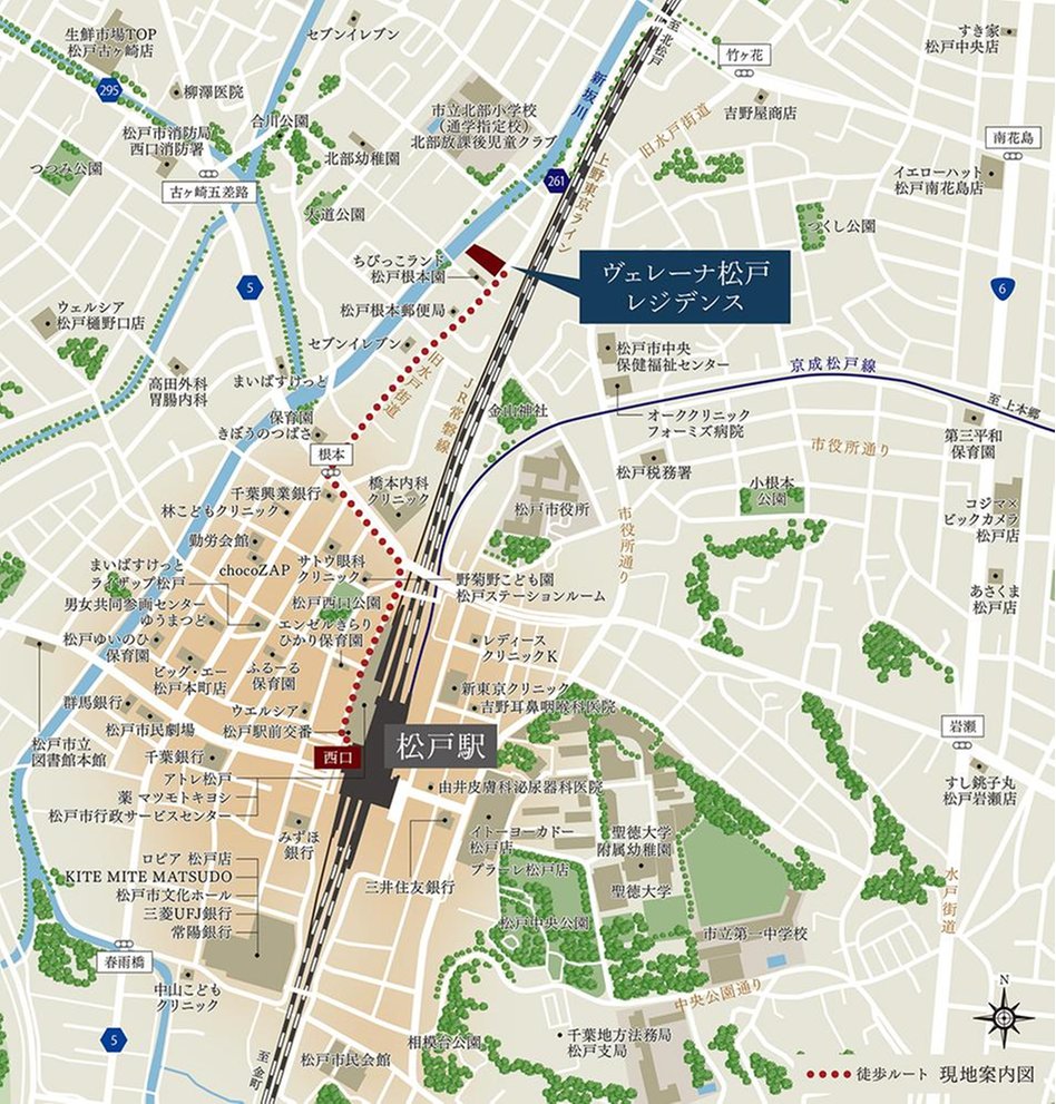 ヴェレーナ松戸レジデンスの現地案内図