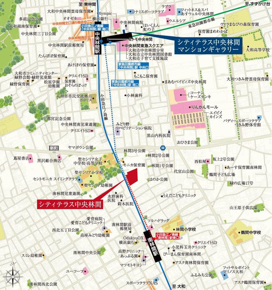 シティテラス中央林間の現地案内図