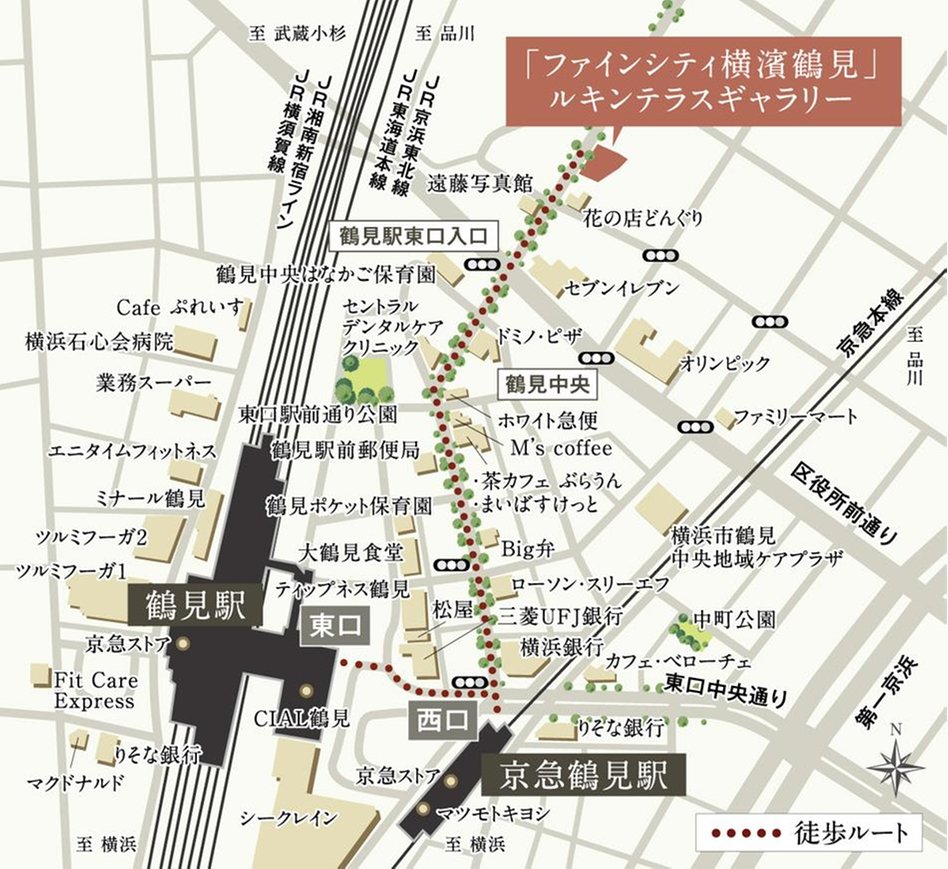 ファインシティ横濱鶴見(ルキンテラス)の現地案内図