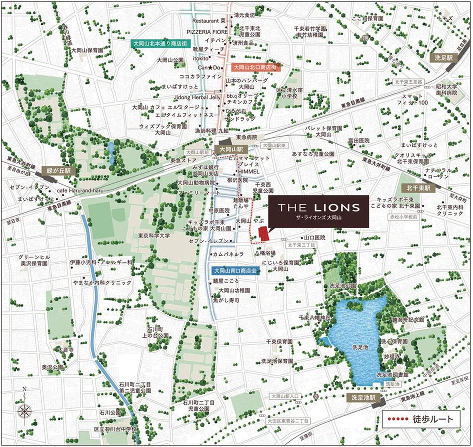 ザ・ライオンズ大岡山の現地案内図