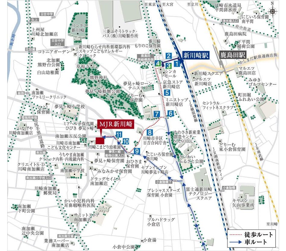 MJR新川崎の現地案内図