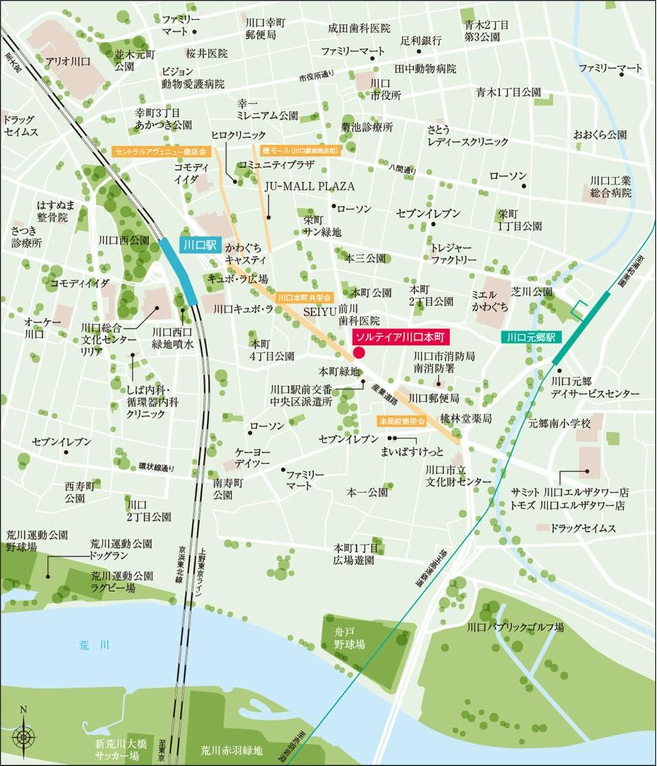 ソルティア川口本町の現地案内図