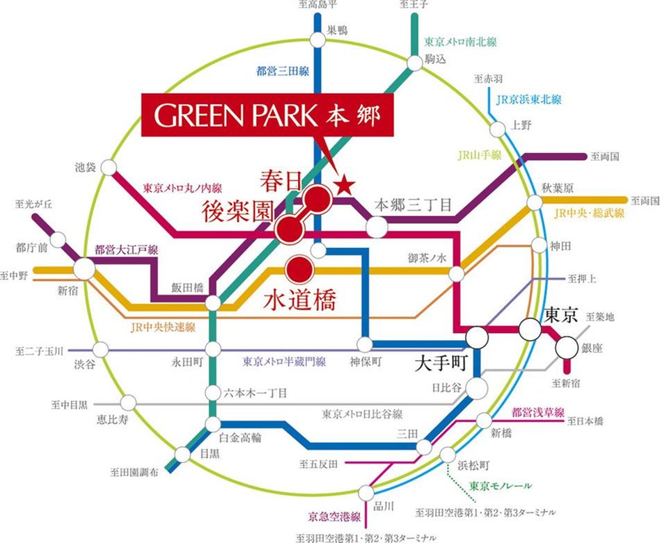 GREEN PARK本郷の交通アクセス図