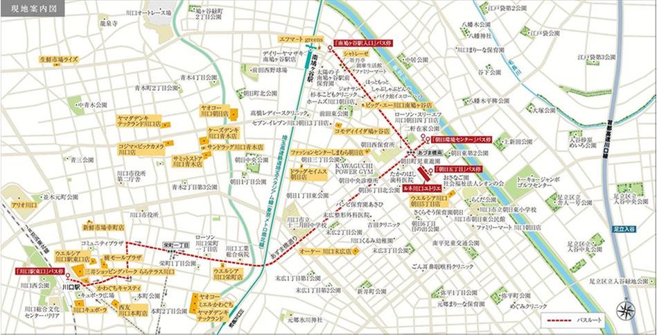 ルネ川口ユトリエの現地案内図