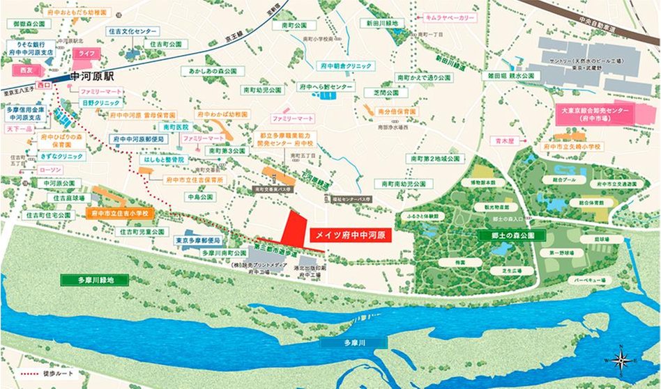 メイツ府中中河原の現地案内図